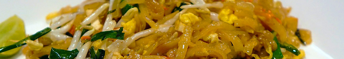 Eating Thai at Lemon Leaf restaurant in Mineola, NY.